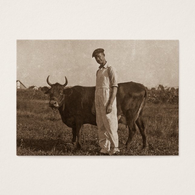 Bessie, a vaca e o fazendeiro. (Frente)