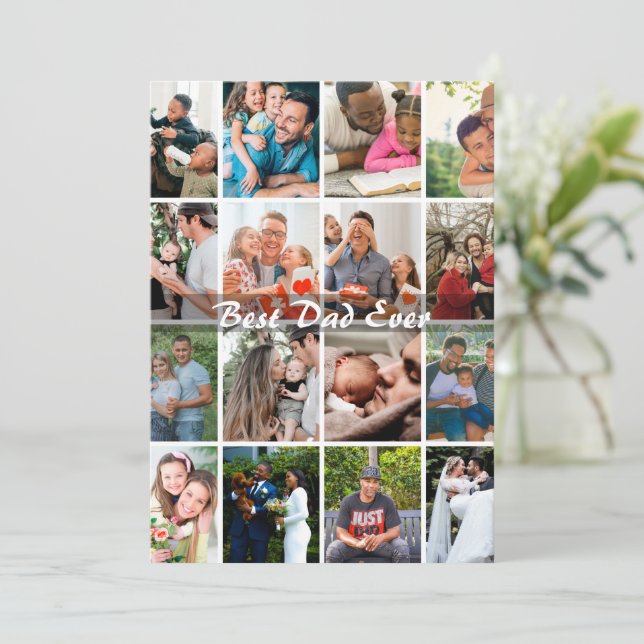 Best Dad Ever 16 Photo Collage Personalized Father (Em pé/Frente)