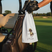 Best Dog By Par Dachshund Name Text Golf Towel