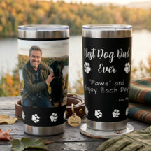 Best Dog Dad Paws Pet Black Photo Coffee