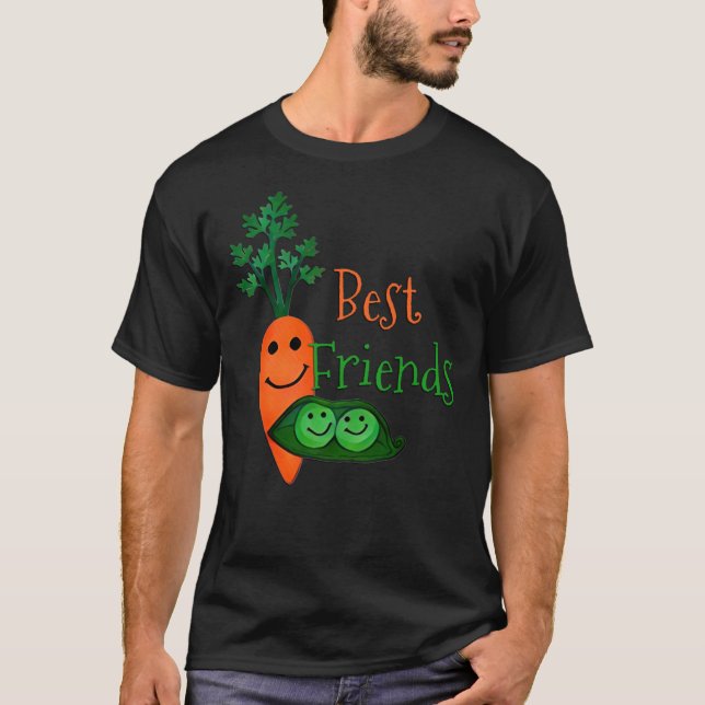 Best Friends, Peas and  Carrots Fitted T-Shirt (Frente)