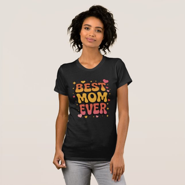 Best Mama Ever Boho Floral T-Shirt (Frente Completa)