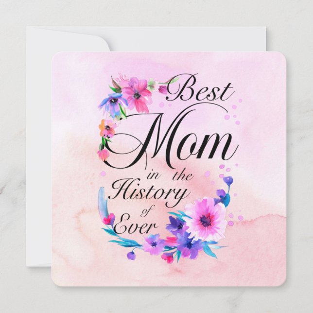 Best Mom Ever, Floral Pink Purple Greetings (Frente)