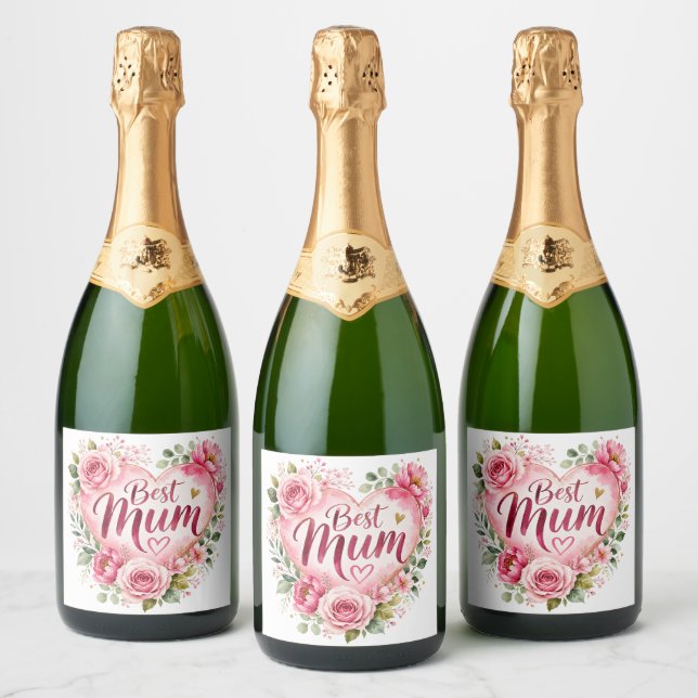 Best Mum Aquarell Blumenherz Design (Garrafas)