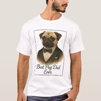 Best Pug Pai Ever T-Shirt - Engraçado Pug Lover Gi