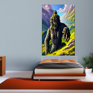Besta fantasia na floresta   AI Art Poster