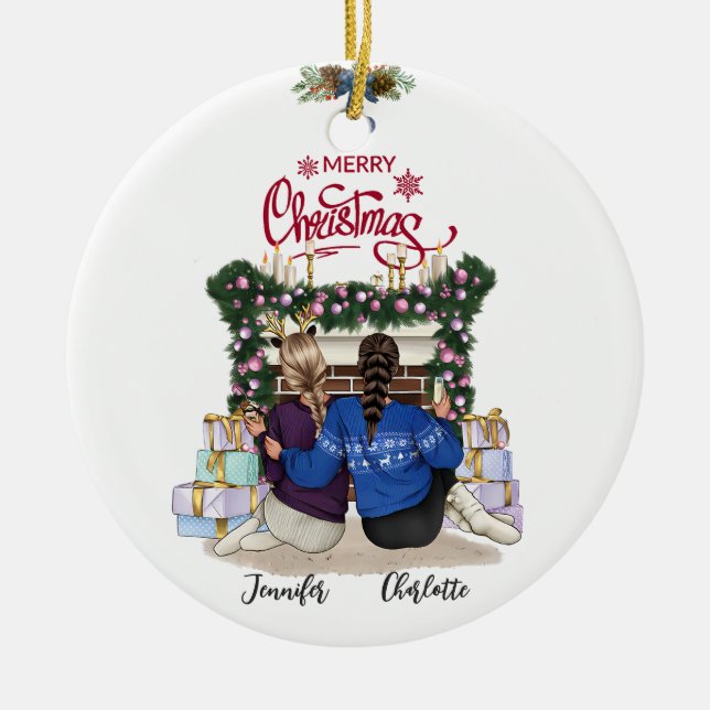 Besties para Enfeites de natal Personalizado (Frente)