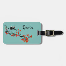 Besties Presente Duas Aves na Etiqueta de Bagagem