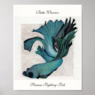 Betta Warrior Fish Original Impressão