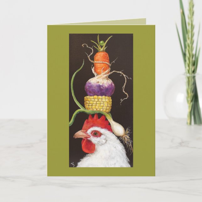 Beullah com cartão de chapéu vegetariano (Frente)