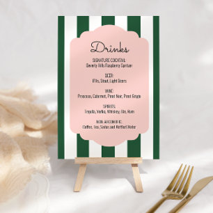 Beverly Colinas Rosa & Green Drink Menu Poster