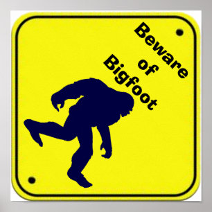 Beware do poster do sinal de Bigfoot
