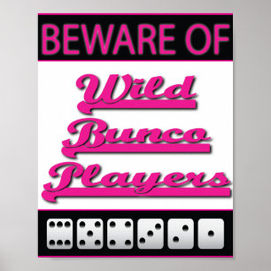 beware do poster selvagem dos jogadores do bunco