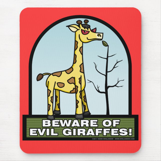 Beware dos girafas maus Mousepad (Frente)