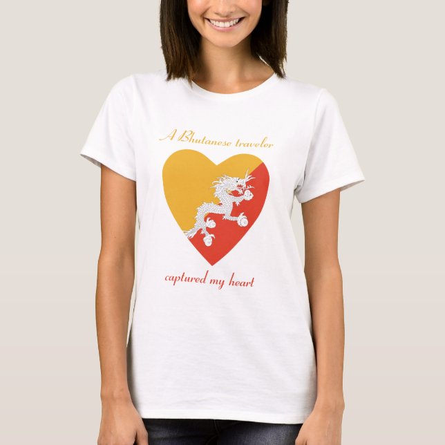 Bhutan Flag Sweetheart T-Shirt (Frente)
