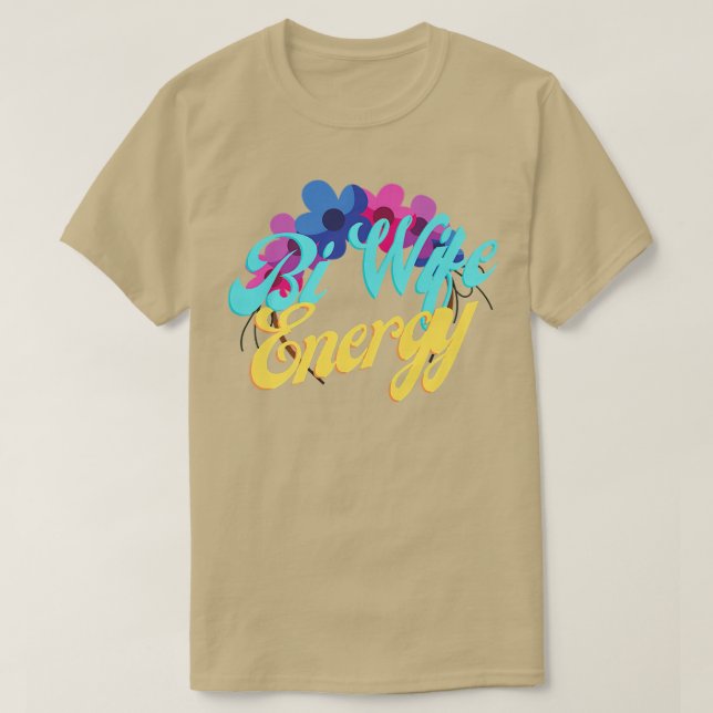 Bi Wife Energy LGBTQ+ Suporte para T-Shirt Premium (Frente do Design)