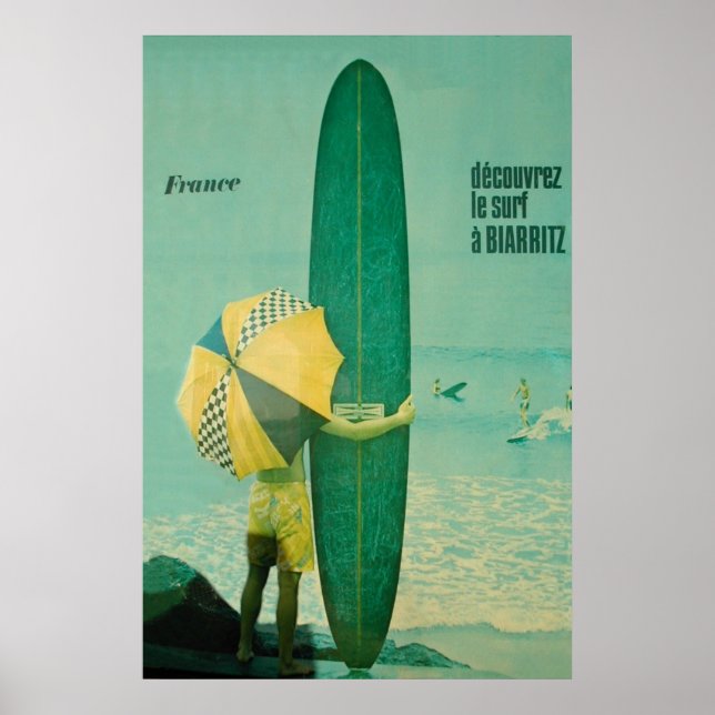 Biarritz Surfing Poster | SURF | Surfer (Frente)