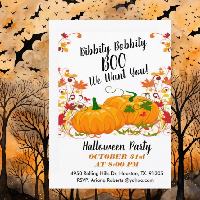 Bibbity Bobbity Boo Halloween Convite (Criador carregado)