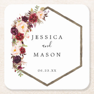 Bibeluxe Burgundy Porta-Copos de Casamento