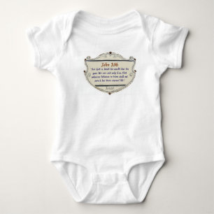 Bibelversículo João 3:16 Camiseta Bebê Body