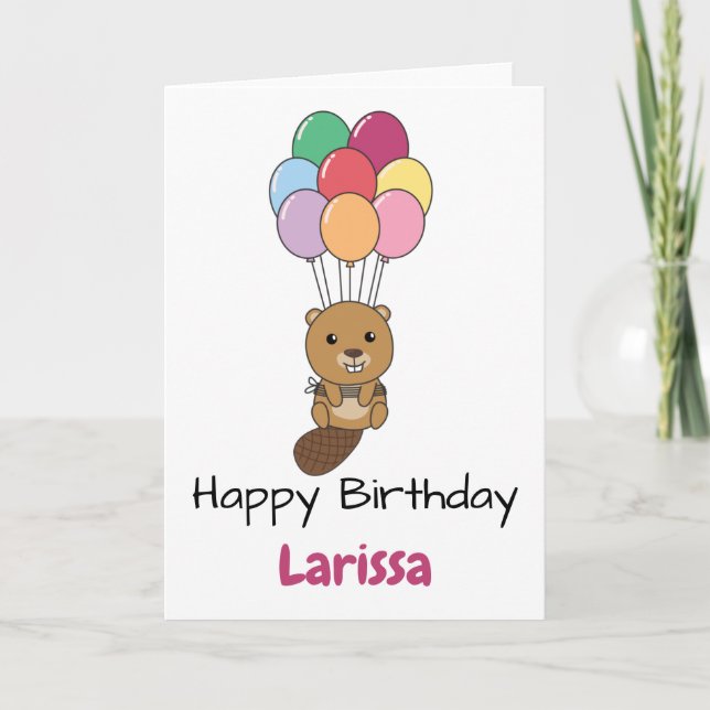 Biber Voa Com Cartão de Balões Coloridos (Frente)