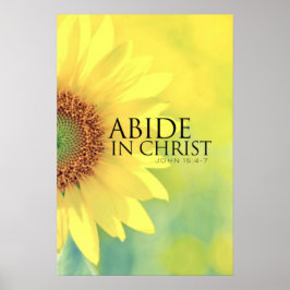 Bíblia amarelo da flor verso John 15:4-7 Poster