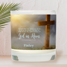 Bíblia Cruzada de Madeira Versa Personalizada