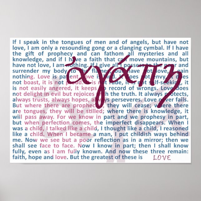 Bíblia de amor verso na Impressão cristã (Frente)