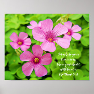 Bíblia de Escritura de Poster de Flores de Shamro