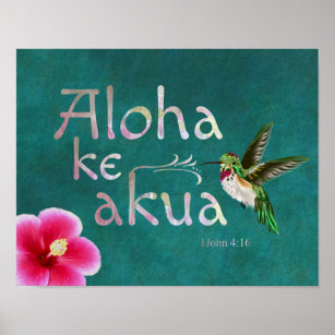 Bíblia de Hummingbird Havaiano Verse Poster
