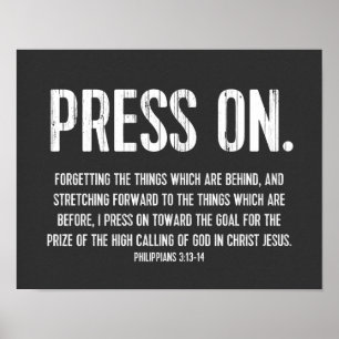 Bíblia de Poster cristã, Filipinas 3:13-14
