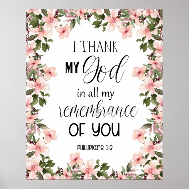Bíblia de Poster Floral Philippians Wall Art (Frente)