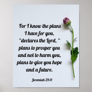 Bíblia Versa Escritura Jeremiah 29:11 Poster de P