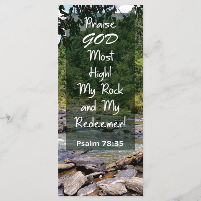 Bíblia Verse My Rock My Redeemer Bookmark (Frente)