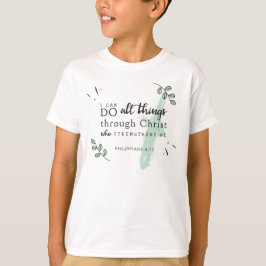 Bíblia Verse Philippians 4:13 Kids T-Shirt