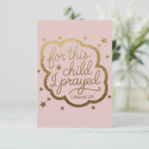 Bíblia verso de 1 Samuel 1:27 Cartões de agradecim