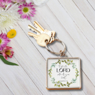 Bíblia Verso Proverbos Greenery Wreath Chaveiro