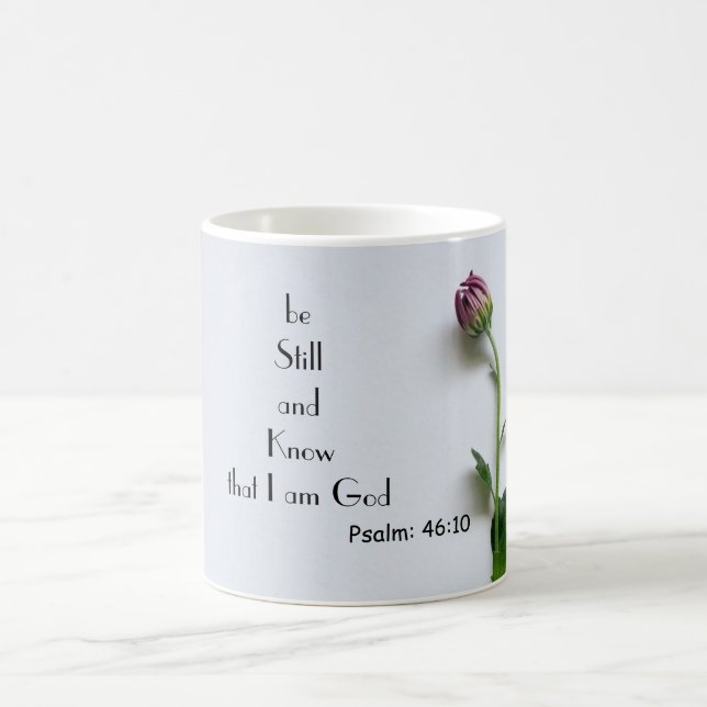 Bíblia verso psalm 46:10 - caneca de café da manhã (Centro)