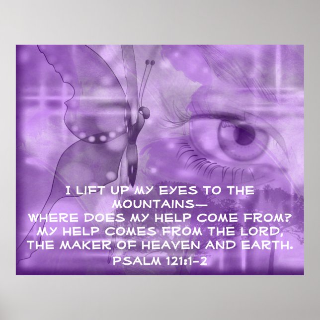 Bíblia verso Salmo 121 poster de oração (Frente)