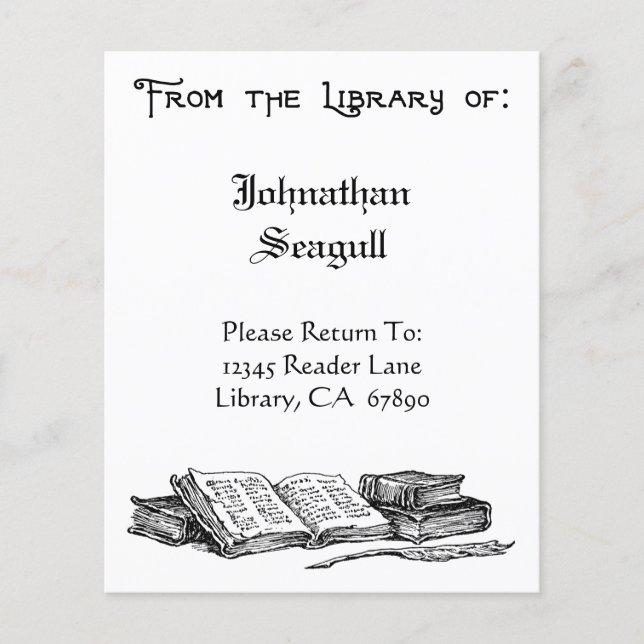 Biblioteca de Folhetos de Ex Libris Personalizados (Frente)