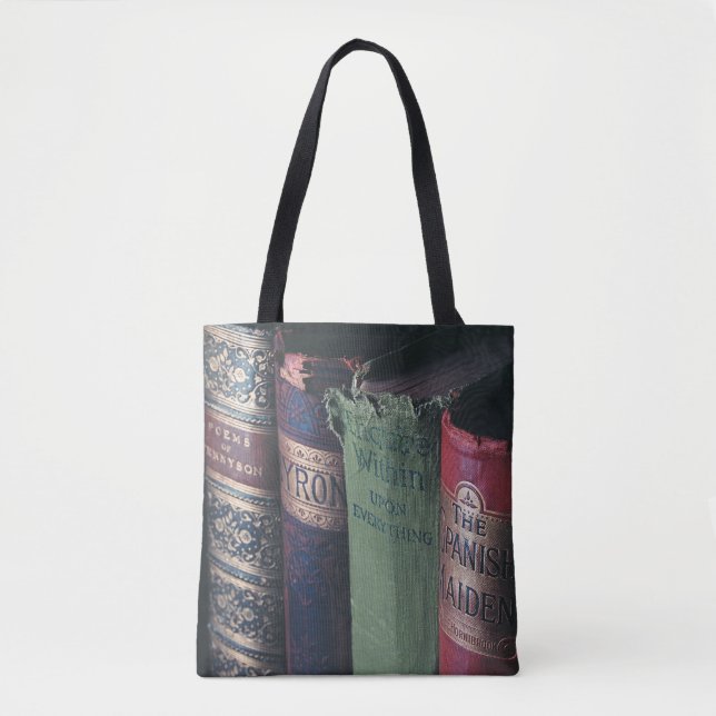 Biblioteca Livros Tudo Sobre Impressão Tote Bag, M (Frente)