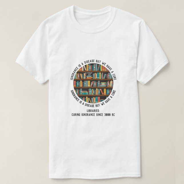 Bibliotecas - Ignorância Curta - Camisa MisterP (Frente do Design)