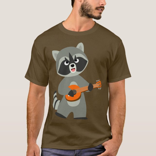 Bicho de Cartoon Bonito Tocando Camisa Banjo (Frente)