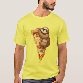 Bicho-Preguiça Fofo em uma Fatia de Pizza Camisa D