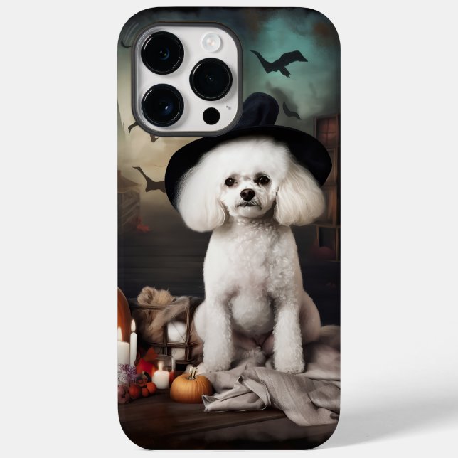 Bichon Frise Abóboras Halloween Assustador (Verso)