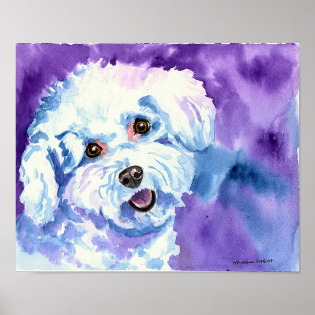 Bichon Frise Art Wall IMPRESSÃO (Frente)