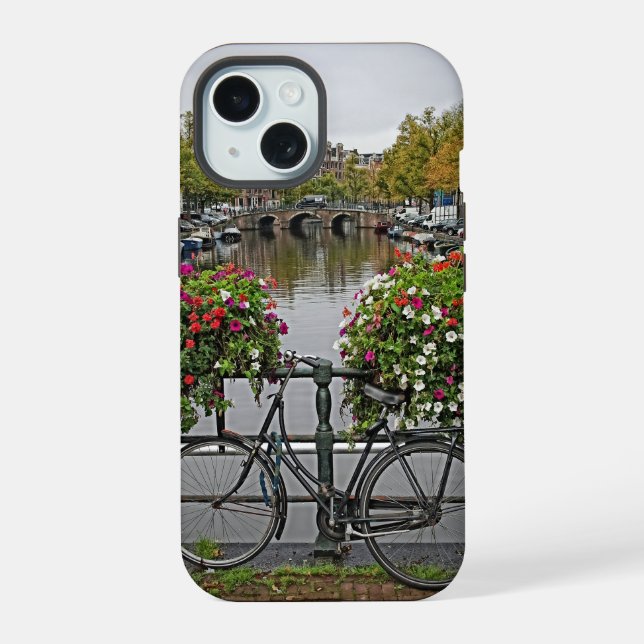 Bicicleta - Canal - Amsterdã - iPhone 15 Case (Verso)