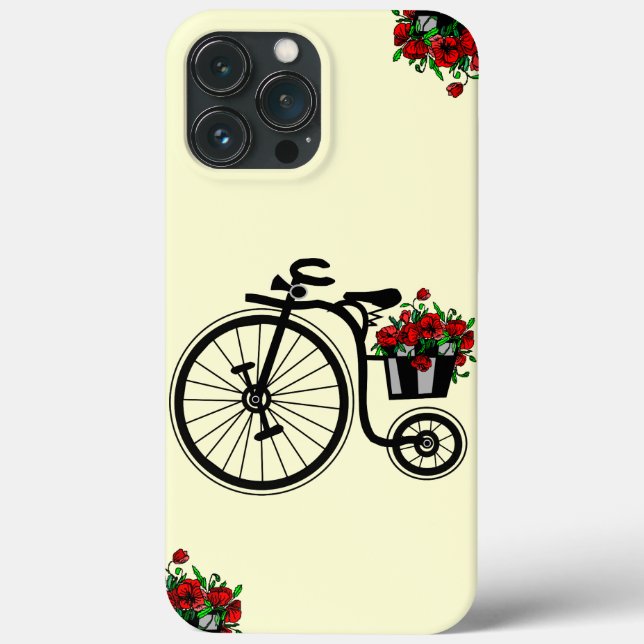 Bicicleta com capas de iphone de Flores - Escolha  (Verso)