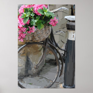 Bicicleta com poster das flores