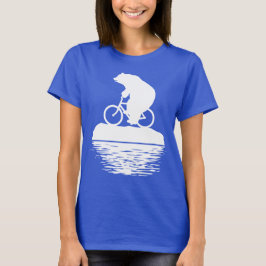 Bicicleta da equitação do urso polar no t-shirt